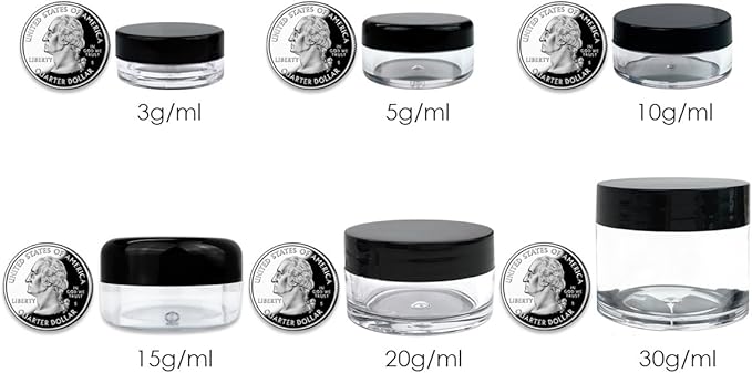 (Quantity: 25 Pieces) Beauticom 5G/5ML Round Clear Jars with Yellow Lids for Lotion, Creams, Toners, Lip Balms, Makeup Samples