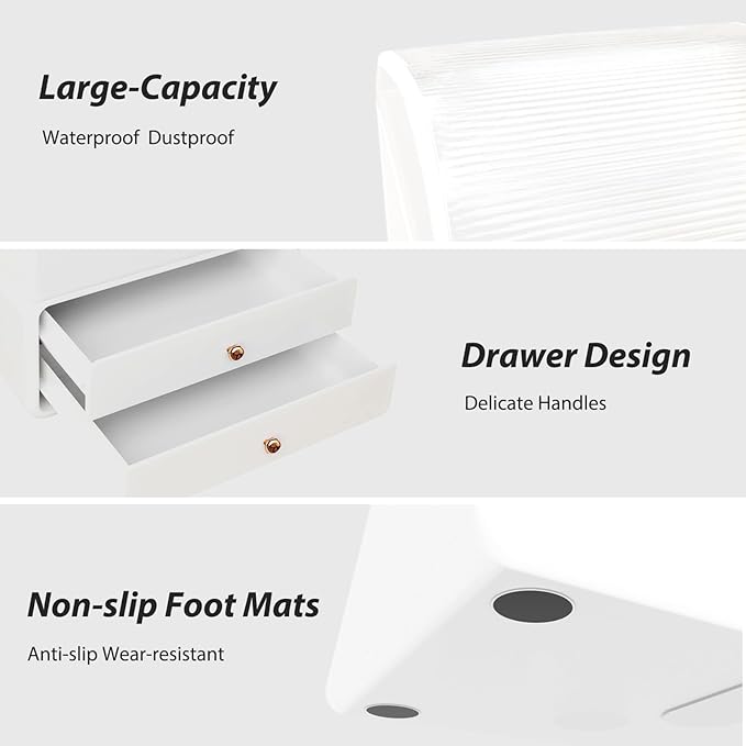 Large Makeup Organizer with Brush Holder, Makeup and Skincare Organizer for Vanity, Cosmetics Skincare Organizers with Lid and Drawers for Countertop, Bathroom, Dresser, Ideal Gifts for Women