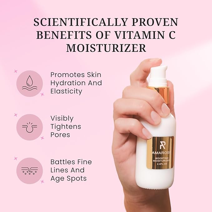 Amarose Vitamin C Face Moisturizer - Reveal Youthful Radiance with Hydrating Vitamins - Hydrating Face Moisturizer for All Skin Types - Suitable for All Skin Types - Enhances Collagen & Elasticity