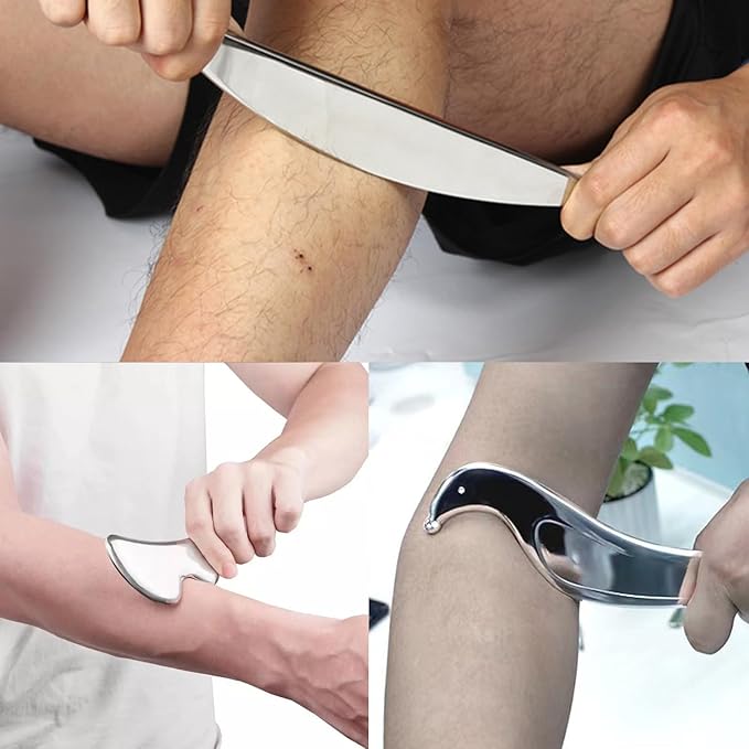 Scar Tissue Scraper Massage Tool Scar Massage Tools IASTM for Physical Therapy & Plantar Fasciitis with 3 Pieces (Set L)