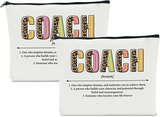 2 Coach Makeup Bags - Best Team Gifts for Coach Appreciation, Christmas or Travel
