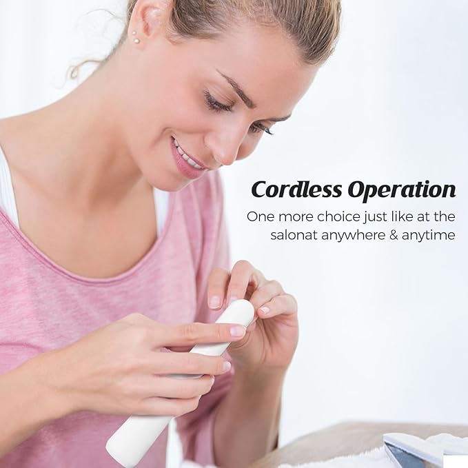 SUNMAY Electric Nail File Set, Rechargeable Nail Files and Buffers for Women Natural Gel Nails Toenails Salon with 4 Filing Discs, Professional Cordless Nail File Machine for Home Nail Pedicure