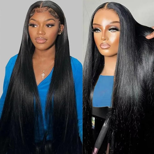 32 Inch 13x6 Straight Lace Front Wigs Human Hair 180% Density HD Lace Front Wigs Human Hair Pre Plucked 13x6 Frontal Wigs Human Hair for Women Gluless Wigs Human Hair with Baby Hair