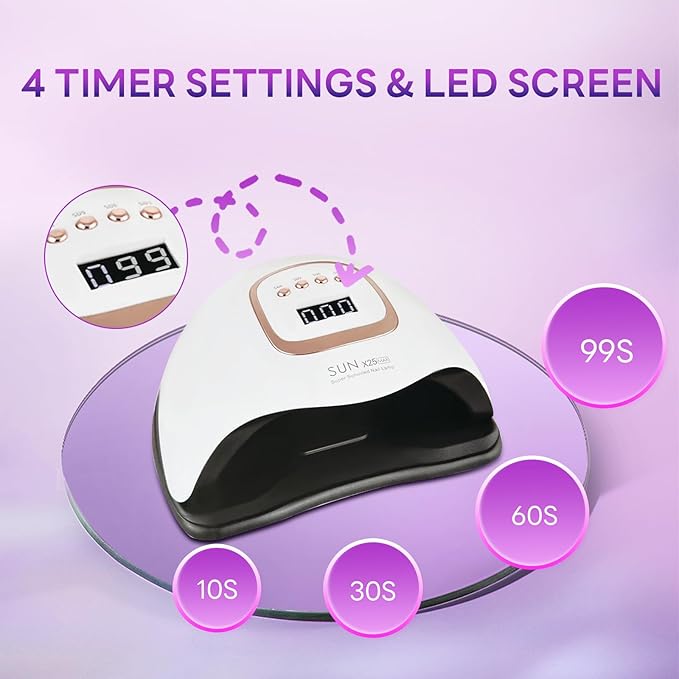 380W UV LED Nail Lamp, Professional Nail Dryer Gel Polish Light with 81 Beads, UV Nail Light With 4 Timer Settings, Nail Polish Curing Gel LED Dryer With Automatic Sensor