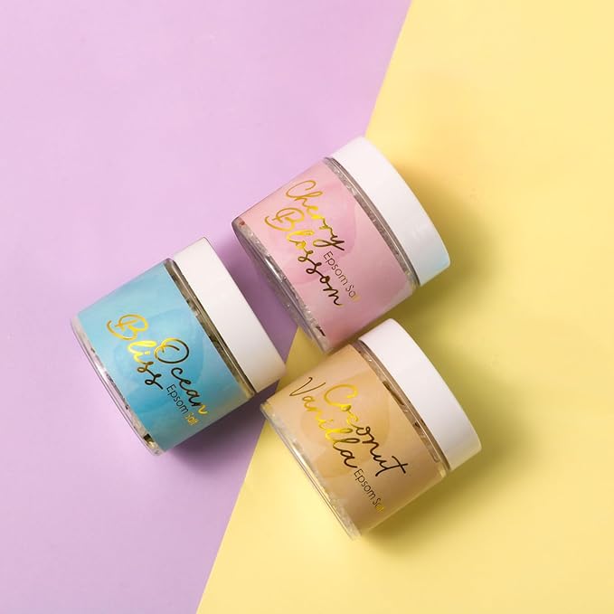 Mothers Day Gifts for Mom - Luxury 9-Piece Floral Epsom Salt Gift Set for Women, Bath & Body Gift Set in Elegant Box | Perfect Christmas, Birthday Gifts for Her & Him, All Occasion Holiday Present