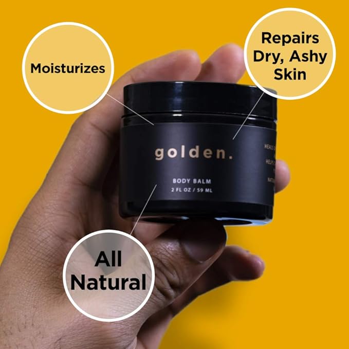 Golden Grooming Co. Men's Body Balm - Intense Repair Balm for Extra Dry Skin - Naturally Derived, Hydrating Formula - Suitable for All Skin Types with Coconut Oil & Mango Butter - Pack of 2