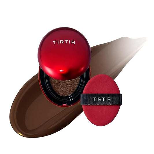 [*Mini Size*] TIRTIR Mask Fit Red Cushion Foundation | Full coverage, Weightless, Skin fit, Satin Glow Finish, Korean Makeup Cushion Foundation (#51N Fudge, 0.15 Fl Oz)