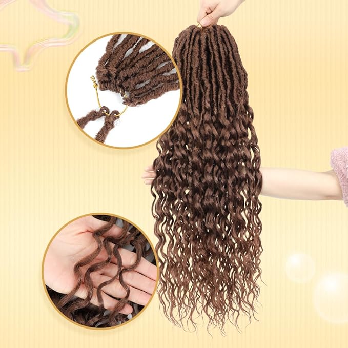24 Inch 8 Packs Deep Faux Locs Crochet Hair Transform Your Hairstyle with Goddess Locs Crochet Hair for Women Faux Locs With Curly Ends Beautiful Crochet Locs Collection