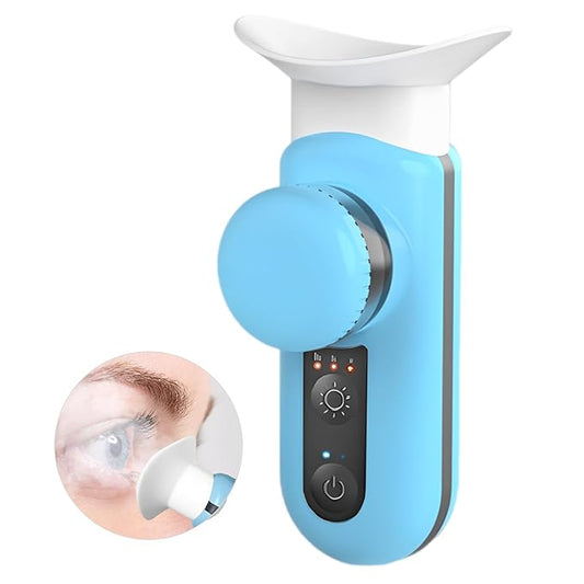 Portable Electric Heated USB Nano Eye Mist Sprayer - Steamer for Dry Eyes & Stye Relief, Warm Compress, Rechargeable Drops Steamer for Home, Office & Travel, Blue