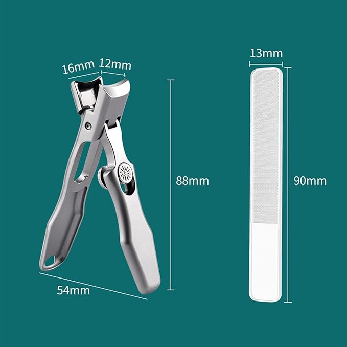 Mightyclip Nail Clippers, Mighty Clip Nail Clippers, German Nail Clippers for Men, Stainless Steel Nail Clippers for Men, Nail Scissors with Storage Box and Nail File (Black)