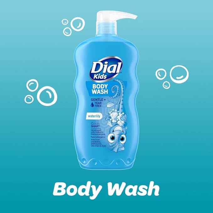 Dial Kids Body Wash, Waterlily, 24 fl oz (Pack of 4)