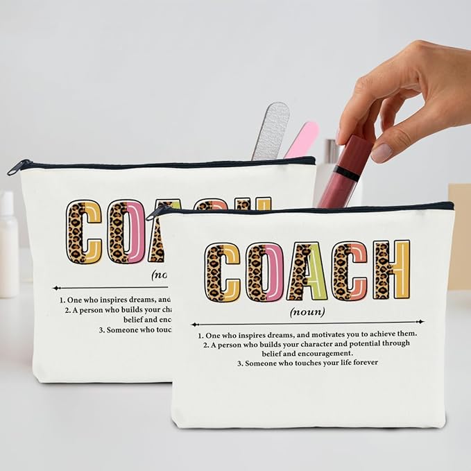 2 Coach Makeup Bags - Best Team Gifts for Coach Appreciation, Christmas or Travel