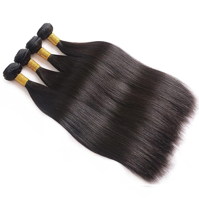 Straight Bundles Human Hair 100% Unprocessed Brazilian Virgin Human Hair Bundles 18 Inch Straight Bundles Natural Black Color Double Weft Straight Bundles For Women