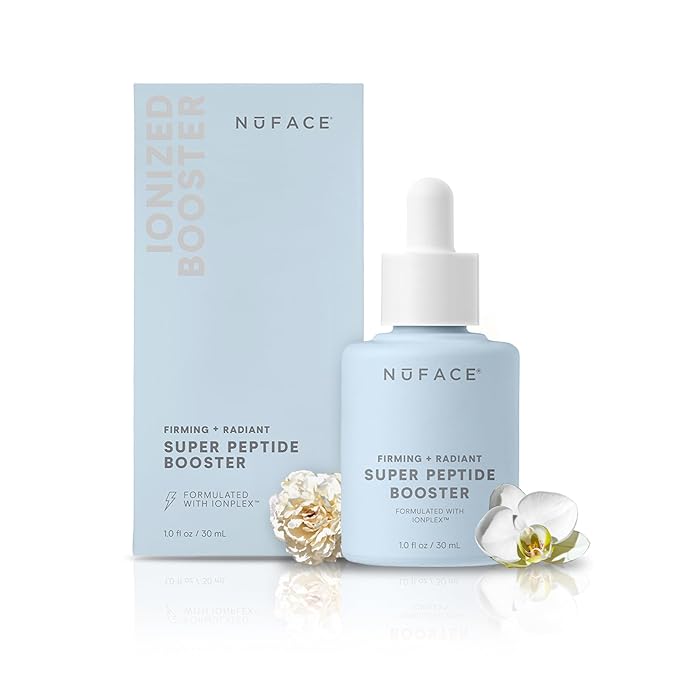 NuFACE Super Peptide Booster Face Serum - Skin Firming Peptide Serum for Fine Lines and Wrinkles - IonPlex Skin Care to Smooth, Hydrate & Enhance your NuFACE Microcurrent Facial Device Results (1 oz)