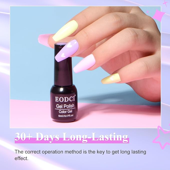 Gel Polish Nail Set 20 Colors with 3Pcs Glossy & Matte Top Coat and Base Coat, Light Purple Yellow Blue Sparkle Glitters Colorful Gel Polish Set For Valentine's Gifts