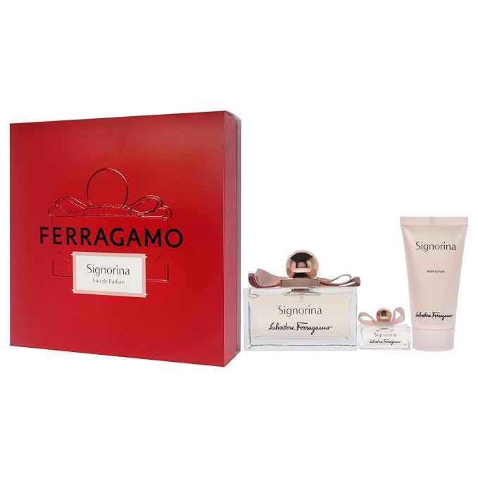 Salvatore Ferragamo Signorina for Women - 3 Pc Gift Set 3.4oz EDP Spray, 1.7oz Body Lotion, 0.17oz EDP Spray