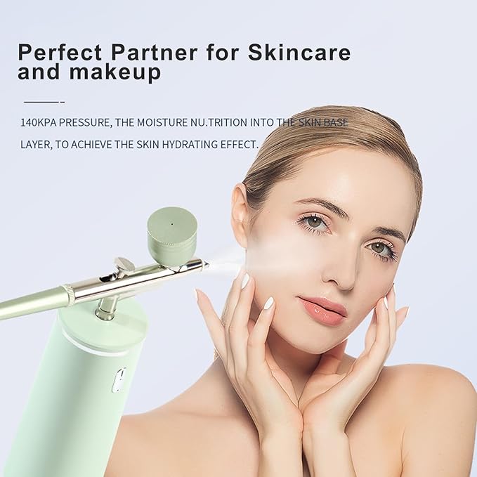 Nano Facial Steamer - Rechargeable & Portable High Pressure Face Oxygen Sprayer Machine, 0.3mm Nozzle Micro Mist Skin Hydrator, Essential Water Infusion Facial Spa Treatment, White