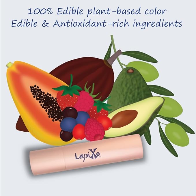 100% Plant-based Color, Unique Natural Moisturizing Lip Tint, 2-in-1 | Non-Toxic, All Food Ingredients, Antioxidant-rich Superfoods, Natural Matte Sheer, Buildable, 4.4g/0.15oz (Berry color)