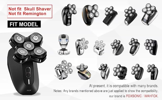 Universal 5 Blades Magnetic Head Shaver Replacement Blades Compatible with MANSCAPED The Dome Shaver 5 Blade Head Shaver Replacement Heads