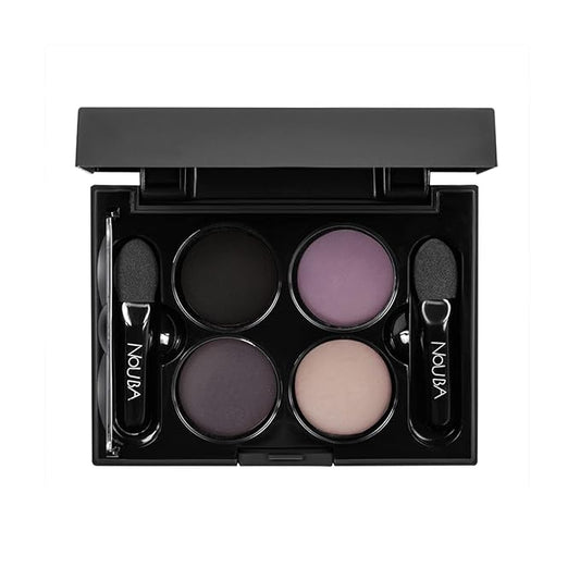 Nouba Quattro Eye Shadow Palette Set - Buildable Colorful Eye Makeup with Pigmented Matte, Velvety Shimmer Finish Rich Rainbow Smokey Eye (Color 644)
