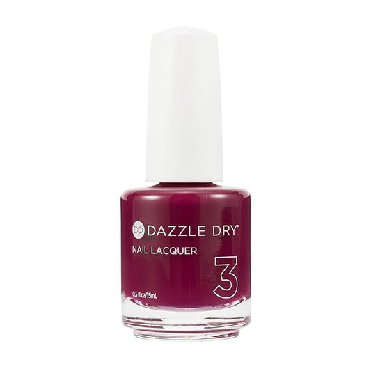Dazzle Dry Nail Lacquer (Step 3) - Red Rouge - A cabernet crème with a deep purple finish. Full coverage cream. (0.5 fl oz)