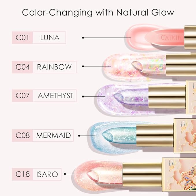 Catkin Tinted Lip Balm Color Changing Lip Stain Ultra Hydrating Lip Moistrurizer Chapstick with Vitamin E Nourishing For Cracked & Dry Lips 0.12 oz C18 ISARO