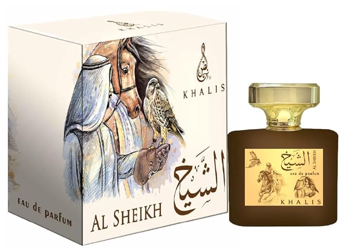 Khalis Al Sheikh Eau de Parfum 100 mL - Warm and Spicy Unisex Blend of Saffron, Leather and Rich Woods, Long Lasting Oriental Perfume, Gift Ready Bottle