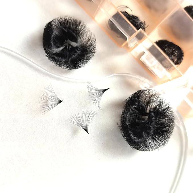 Veritee 1000 Fans 25D Handmade Lash Extensions by Pinching Mix 9-16mm Cashmere Velvet Premade Eyelash Extensions Silk Promade Loose fans, black