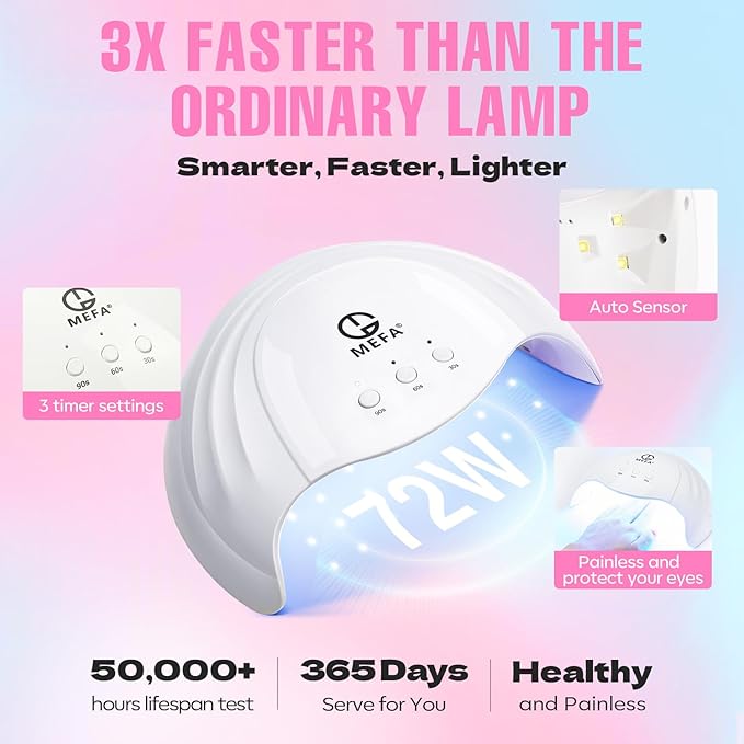 MEFA 56 PcsGel Nail Polish Kit with U V Light, 32 Colors Classic Popular Gel Nail Kit Soak Off Nail Polish Gel Set with Base Matte/Glossy Top Coat Nail Art Decorations Manicure Tools DIY Gifts