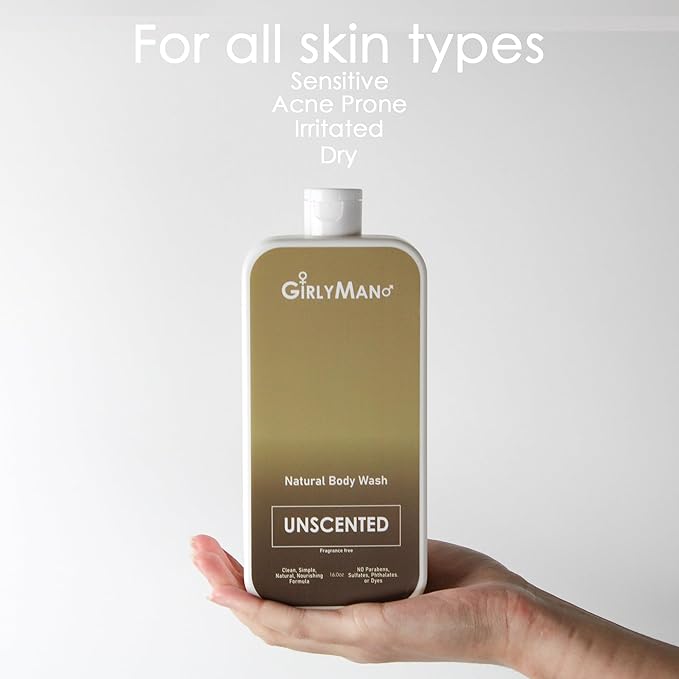 Natural Body Wash - Made with Olive Oil & Aloe Extract, No Artificial Fragrance, PH Balanced, Gentle Formula, Nourishing Ingredients, Family Owned (Unscented)