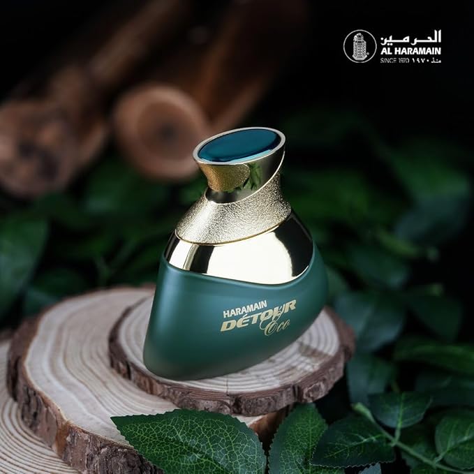 Al Haramain Detour Eco for Unisex - Arabian Perfume for Women and Men - Long Lasting Arabic Cologne - Woody Spicy Fragrance - Eau de Parfum - 3.33 oz