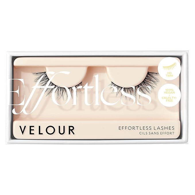 Velour Effortless Lashes, Natural Looking False Eyelashes, Fluffy & Lightweight No Trim Eyelashes, Reusable Fake Lashes For All Eye Shapes, Vegan & Cruelty-Free, Lash Glue not Included (Mini Me)