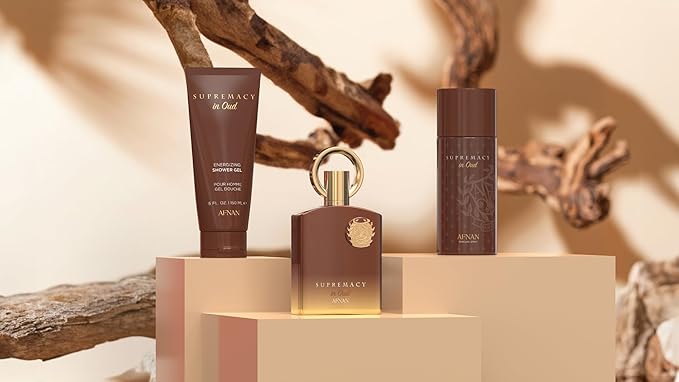 Afnan Supremacy in Oud Luxury Perfume Gift Set - Eau De Parfum (3.4 oz) + Deodorant (5.1 oz) + Shower Gel (5.1 oz) | Intense & Opulent Oud Fragrance
