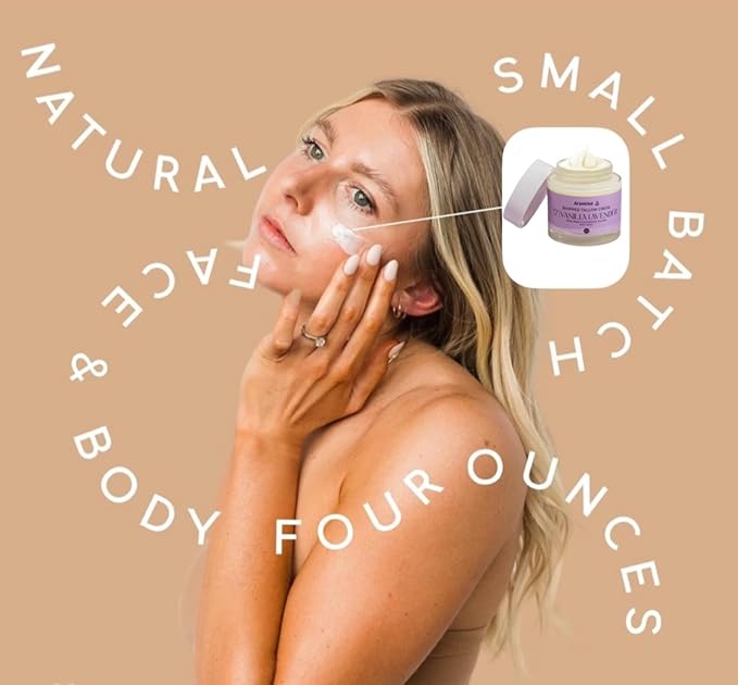 Halal Whipped Tallow Moisturizer for Face and Body - 100% Natural, Grass-Fed, and Sensitive Skin Friendly - 4oz (4 oz, Vanilla Lavender)