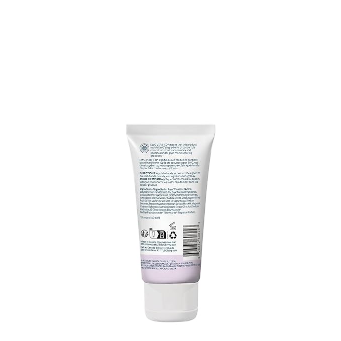 ATTITUDE Hand Cream for Sensitive Skin with Oat, EWG Verified, Dermatologically Tested, Vegan, Chamomile, 2.5 Fl Oz