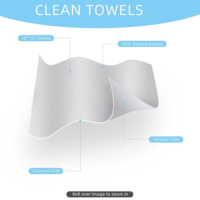 Disposable Face Cloths Cleansing Towels Facial Towel Wet and Dry Face Towel Tissue Makeup Remover Wipse 10inch x 12inch (1 Box)