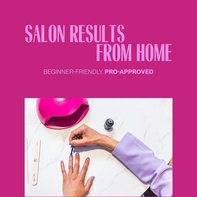 Premium Peel Off Gel Polish Kit - UV & LED Lamp Gel Nail Polish Set includes Base, Top Coat & Nude Color - Beginner Friendly