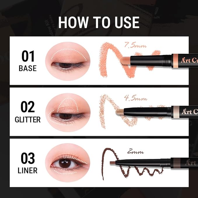 EYECROWN ARTCROQUIS STICK SHADOW, Buildable, glitter eye shadow, liner, cream [TEAR STICK]