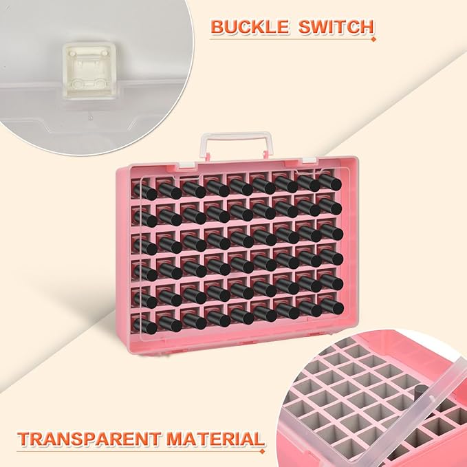 ALCYON Universal Nail Polish Holder & Organizer Contains 54 Bottles for Gellen, for Beetles, for Sally Hansen, for OPI, for Essie and Other Fingernail Polish (ONLY A CASE)-Pink