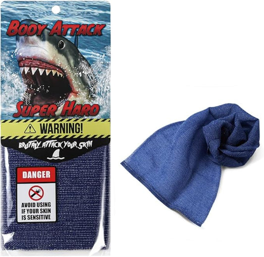 Extra Rough, Exfoliating Washcloth [Made in Japan] Exfoliating Towel Special Texture Makes Fluffy Foam Lather, Back Scrubber, Dead Skin Cell Remover [Loofah for Women and Men] (Blue)