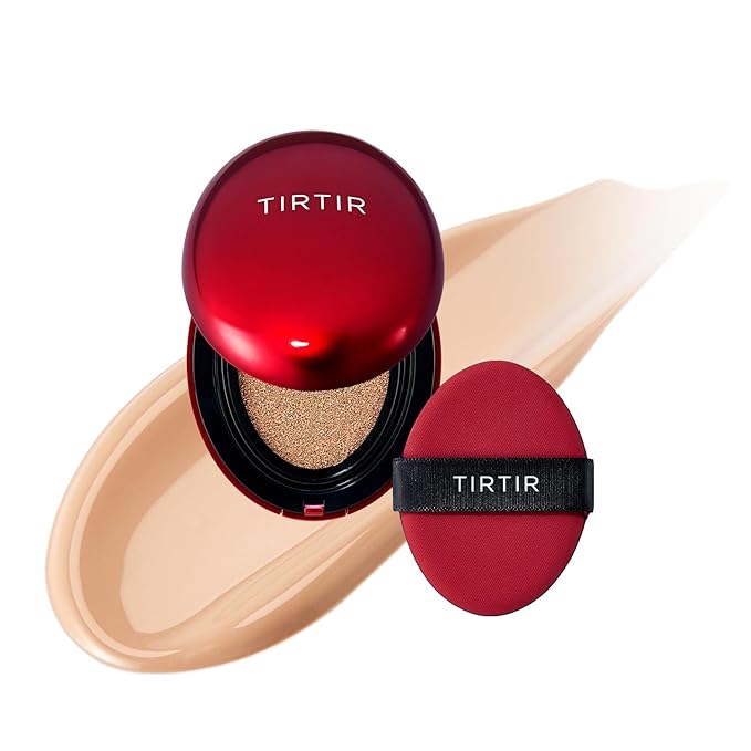 [*Mini Size*] TIRTIR Mask Fit Red Cushion Foundation | Full coverage, Weightless, Skin fit, Satin Glow Finish, Korean Makeup Cushion Foundation (#24N Latte, 0.15 Fl Oz)
