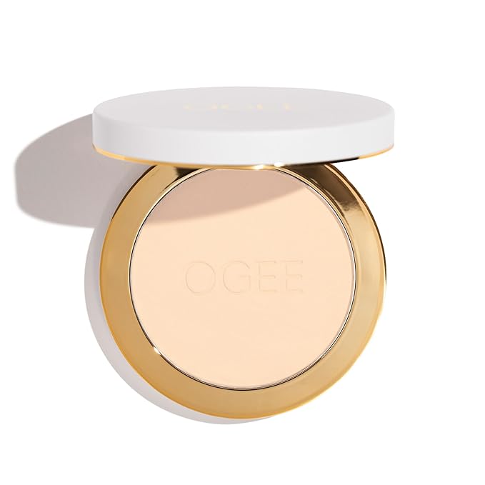 Ogee Sculpted Skin-Perfecting Makeup Setting Powder - Clay - FULL SET (Case & Refill) - Lightweight Powder Foundation Made with 70% Organic Ingredients