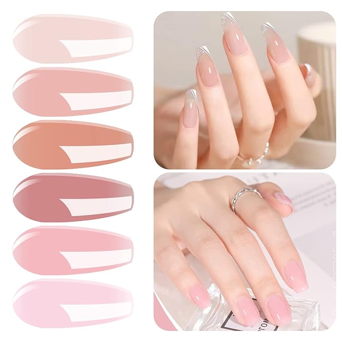 Vishine Gel Nail Polish kit Soak Off Nail Gel Trendy Jelly Nude Pink Transparent Colors Sheer Color Kit for Home Pro Nail Salon Nail Art Manicure Set 8ml