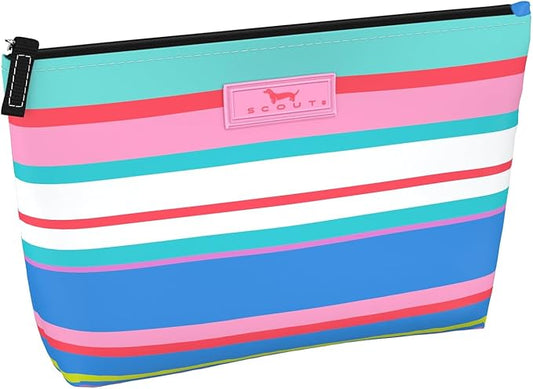 SCOUT Twiggy Makeup Bag, Slim Water-Resistant Pouch Zips Shut, Wipes Clean, Packs Easily