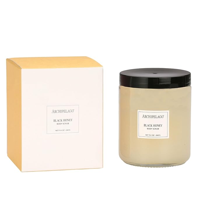 Archipelago Botanicals Black Honey Body Scrub, Exfoliating Body Scrub for Rejuvenated, Smooth and Glowing Skin, Made with Natural Ingredients, Blended with Honey (9.4 oz)