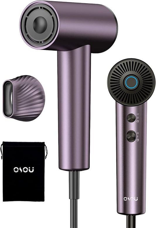 Ionic Hair Dryer, High-Speed Blow Dryer - 150,000 RPM Brushless Motor, 500 Million Negative Ions, Ultra-Light & Small, Smart Temp Control, Quiet Hairdryer for Women, Ideal for Travel, Home