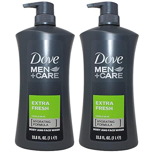Dove Men Body Wash Extra Fresh 1 Liter (33.8 Oz) - Pack of 2