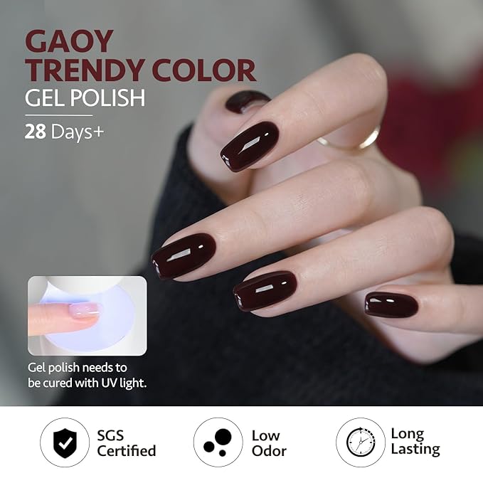 GAOY 23 Pcs Gel Nail Polish Kit, Red Glitter Colors UV Gel Nail Polish Set with Glossy & Matte Top Coat and Base Coat for Nail Art Home DIY Gel Nail Kit