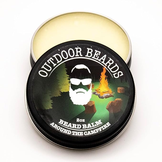 Beard Balm | 2 oz Cleansing Balm for Beards Short or Long | Beard Conditioner for Men | Essential Moisturizer for Every Man's Beard | Leave Hair and Skin Healthy (Around the Campfire)