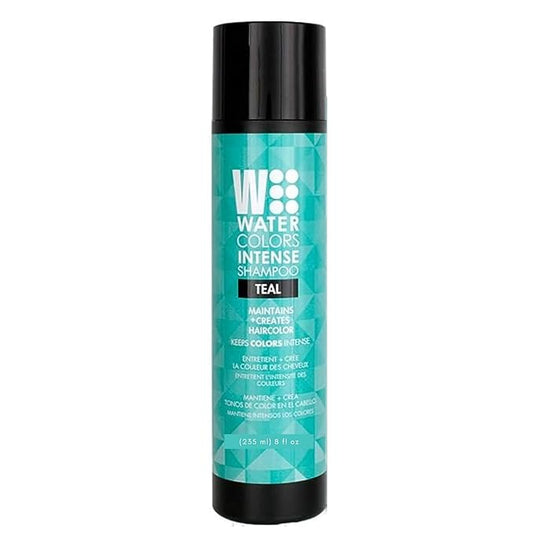 Watercolors by Tressa INTENSE 3-in-1 Color Depositing Shampoo, Semi Permanent Hair Color, Hair Dye Shampoo for Curly, Dry, and Normal Hair, 8 fl oz - TEAL